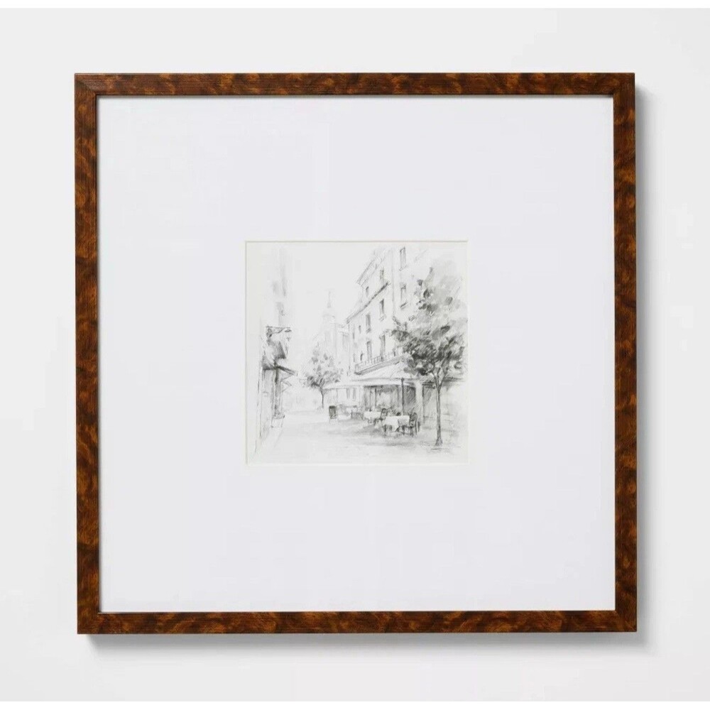 20"x20" Black and White Landscape Wall Art - Threshold designed w/ Studio McGee